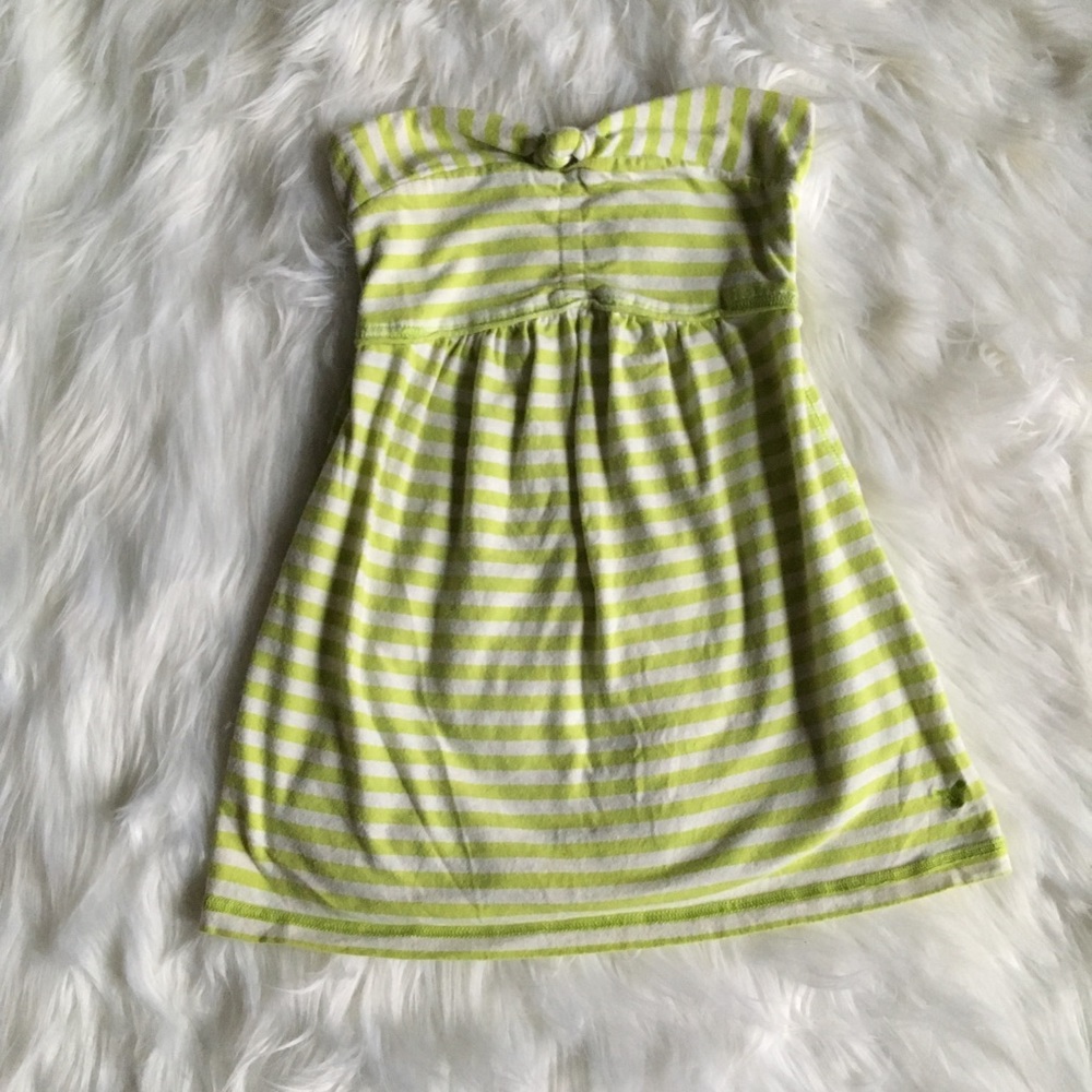 American Eagle Neon green white striped Tube Top